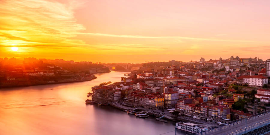Viewing Porto during a sunset cruise
