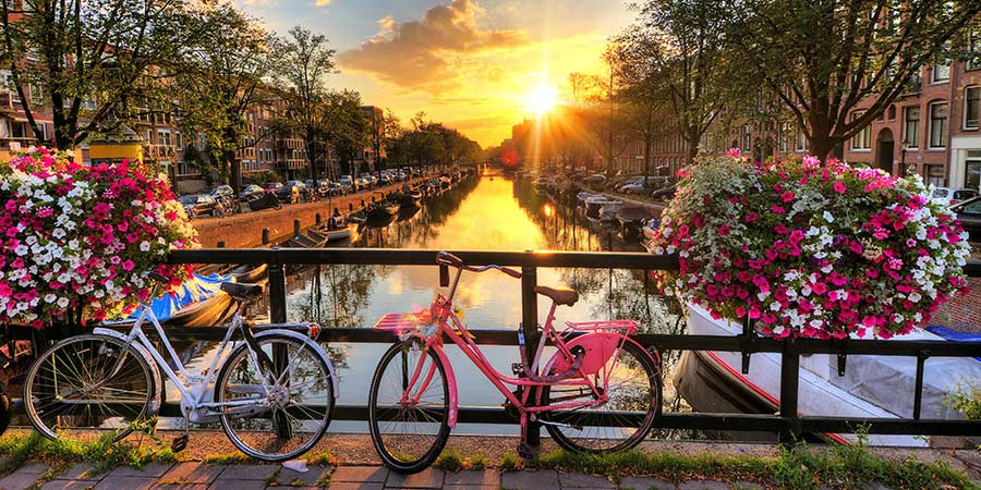 Soaking up the sights on a canal cruise through Amsterdam